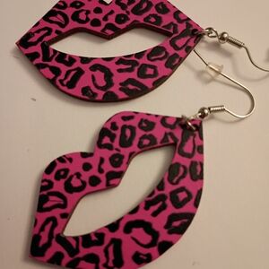 Clearance Valentine Wild Pink Leopard Earrings